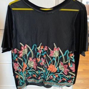 Embroidered Crop Top